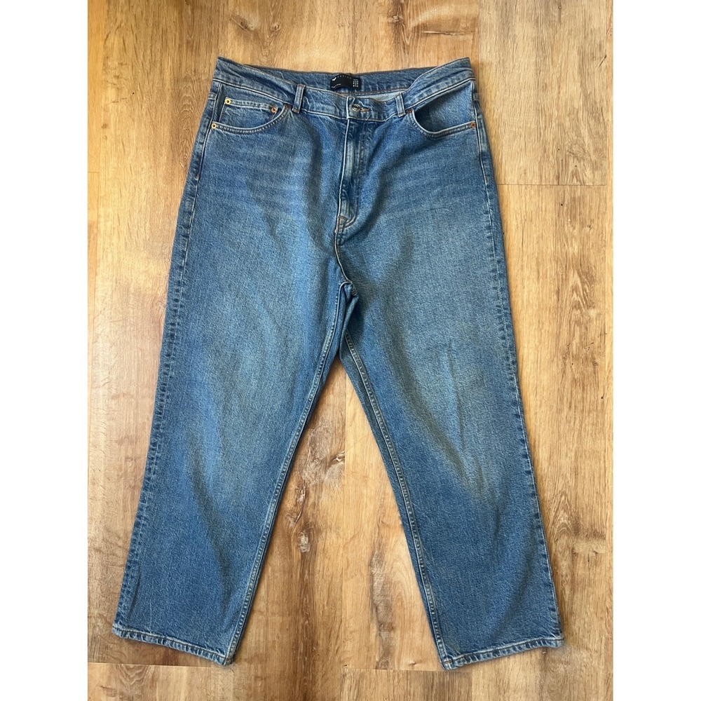 ASOS DESIGN Curve Mom Jeans Women's US 14/32 Blue‎ Straight Leg Denim High Rise